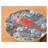 Lot of (3) Collectible Plates - Fire in the Snow by Derek Hansen, Out on a Limb by Nancy Mathews, Piano Moods by Robert A. Olson