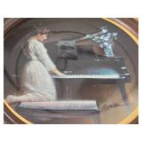 Lot of (3) Collectible Plates - Fire in the Snow by Derek Hansen, Out on a Limb by Nancy Mathews, Piano Moods by Robert A. Olson