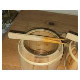 Lot of (2) Wood Honey Pot with Lid and Dipper
