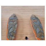Lot of (3) Handcarved Utensils - Two Are Handpainted