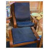 Poang Living Room Armchair with Foot Stool