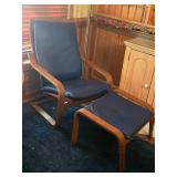 Poang Living Room Armchair with Foot Stool