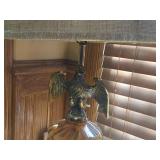 Americana Style Table Lamp with Brass American Eagle Figure 38"
