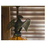 Americana Style Table Lamp with Brass American Eagle Figure 38"