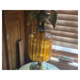 Americana Style Table Lamp with Brass American Eagle Figure 38"