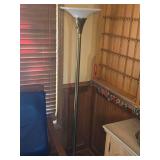 Torchiere Floor Lamp with White Glass Shade 67"