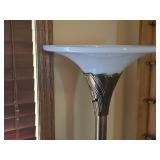 Torchiere Floor Lamp with White Glass Shade 67"