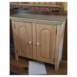 Glass-Top / Wood Cabinet 2-door/2-shelf
