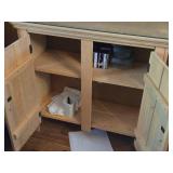 Glass-Top / Wood Cabinet 2-door/2-shelf