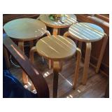 Lot of (4) Wood Stools