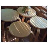 Lot of (4) Wood Stools