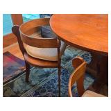 48" Round Dining Table and (4) Arm Chairs with Seat Cushion