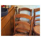 Lot of (3) Wicker Seat / Wood Dining Chairs