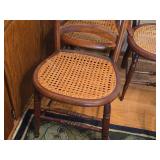 Lot of (3) Wicker Seat / Wood Dining Chairs