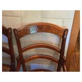 Lot of (3) Wicker Seat / Wood Dining Chairs