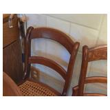 Lot of (3) Wicker Seat / Wood Dining Chairs