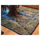 Blue Area Rug / Floral pattern / 106" x 71"