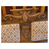 Victorian Eastlake Tiger Oak Wood Sette / Love Seat