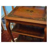 French style Two Tiered Marquetry Side Table