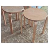 Lot of (3) Wood Stools