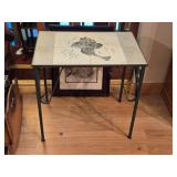 Side Table - Metal Frame Tile Top