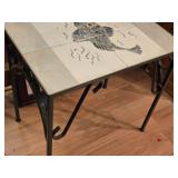 Side Table - Metal Frame Tile Top