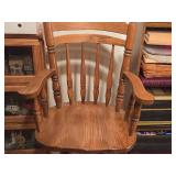 Solid Wood Swivel Bar Armchair with Metal Footrest