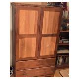 Wood Armoire 2-door/2-drawer/2-shelf