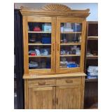 Glass Door Wood Kitchen Hutch 4-door/2-drawer/6-shelf