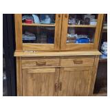 Glass Door Wood Kitchen Hutch 4-door/2-drawer/6-shelf