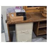 Wood Office Desk 2-shelf