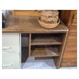 Wood Office Desk 2-shelf
