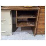 Wood Office Desk 2-shelf