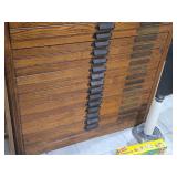 Vintage Wood Flat File Cabinet with Custom Drawers by Hamilton Manufacturing