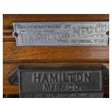 Vintage Wood Flat File Cabinet with Custom Drawers by Hamilton Manufacturing