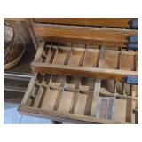Vintage Wood Flat File Cabinet with Custom Drawers by Hamilton Manufacturing