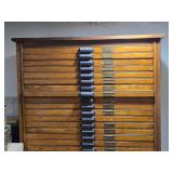 Vintage Wood Flat File Cabinet by Hamilton Manufacturing