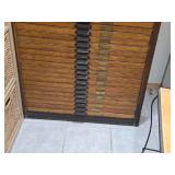 Vintage Wood Flat File Cabinet by Hamilton Manufacturing