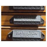 Vintage Wood Flat File Cabinet by Hamilton Manufacturing
