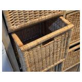 Ikea Wood Cube Organizer with (16) Pull-Out Wicker Baskets