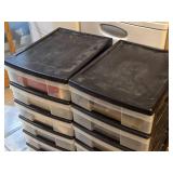 Lot of (2) Plastic Storage Cabinets 6-drawer
