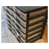 Lot of (2) Plastic Storage Cabinets 6-drawer