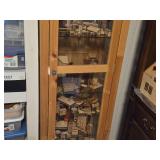 Glass Door Wood Curio Cabinet with (7) Glass Shelves
