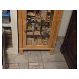 Glass Door Wood Curio Cabinet with (7) Glass Shelves