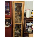 Glass Door Wood Curio Cabinet with (7) Glass Shelves