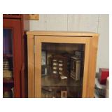 Glass Door Wood Curio Cabinet with (7) Glass Shelves