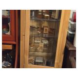 Glass Door Wood Curio Cabinet with (7) Glass Shelves