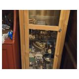 Glass Door Wood Curio Cabinet with (7) Glass Shelves