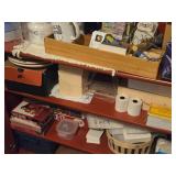 Red Wood Hutch with Glass Doors / 3-shelves (top) and Storage Doors / 4-shelves  (bottom)