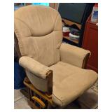 Glider Rocking Armchair | Wood Frame, Fabric Padding